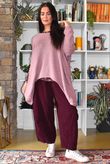 Lock Needlecord Shirring Barrel Pant Aubergine